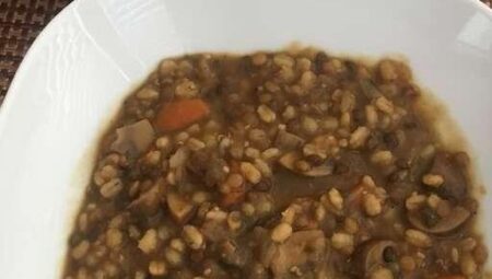 Barley, Lentil, and Mushroom Soup