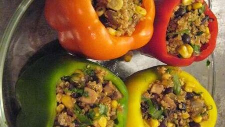 Easy Vegan Stuffed Bell Peppers