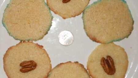 Sugared Danish Butter Cookies with Pecan Halves