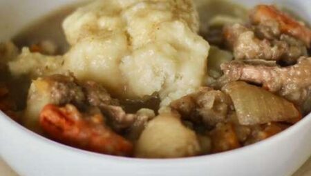 Mom’s Hearty Beef Stew with Dumplings