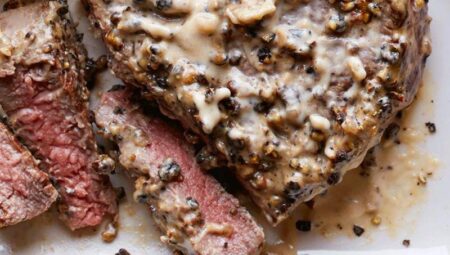 Filet Mignons with Pepper Cream Sauce