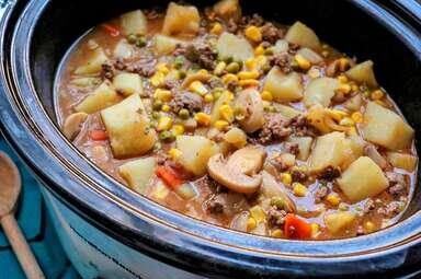 Slow Cooker Ground Beef Stew