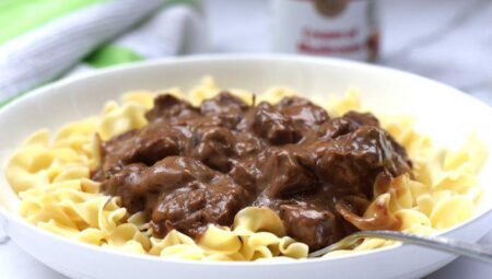 Creamy Beef Tips with Egg Noodles