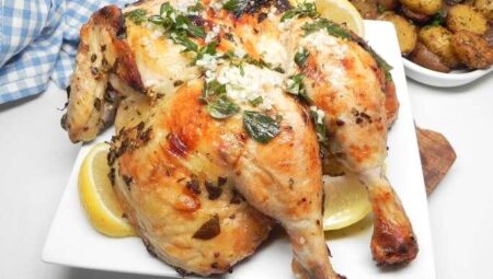 Grilled Spatchcocked Greek Chicken