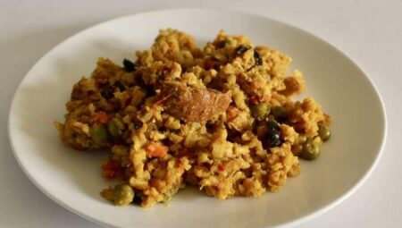 Brown Rice, Chicken, and Chorizo Paella