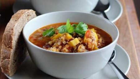 Italian Red Lentil and Brown Rice Soup