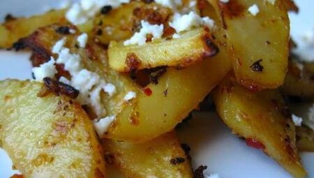 Herbed Greek Roasted Potatoes with Feta Cheese