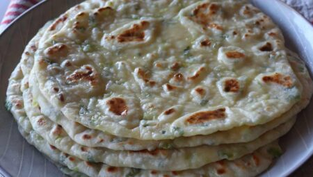 Green Onion Garlic Naan Bread