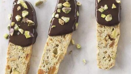 Chocolate-Dipped Pistachio Biscotti