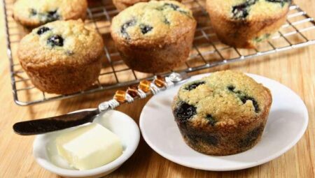 Almond Flour-Blueberry Muffins