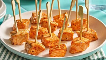 Air Fryer Honey Mustard Salmon Bites